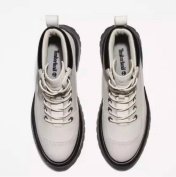 Timberland Sky Platform Chunky Boots Lace Up White 9.5 Round Toe Women - Picture 2 of 16